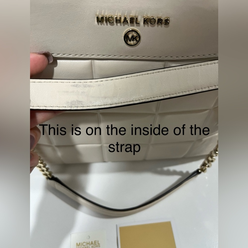 Michael Kors Leather Susan Cream w/ Gold Hardware Medium Quilted Tote B… - Picture 15 of 16